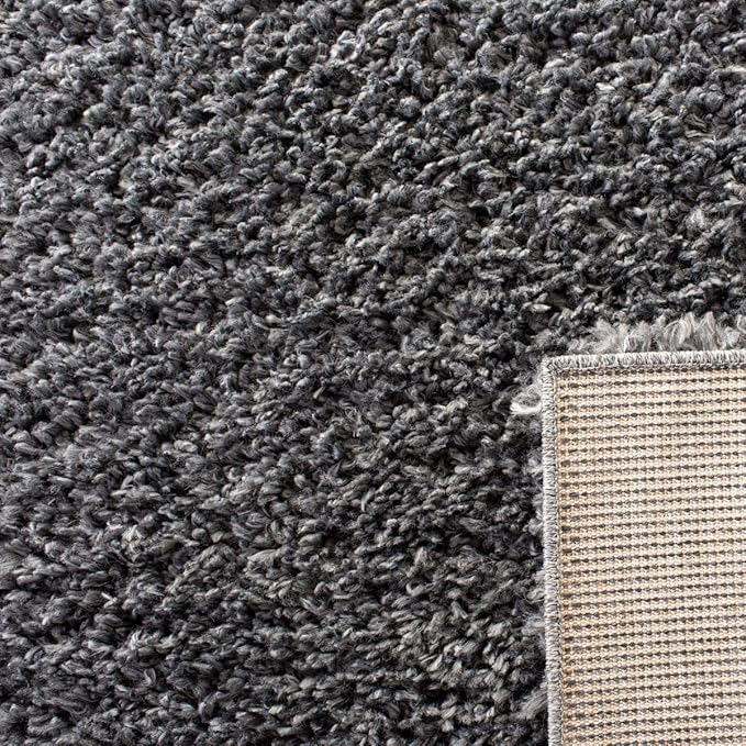 SAFAVIEH August Shag Collection Runner Rug - 2' x 11', Charcoal, Solid Design, Non-Shedding & Easy Care, 1.5-inch Thick Ideal for High Traffic Areas in Living Room, Bedroom (AUG200H)