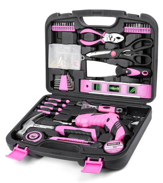 Pink Household Tool Set with 3.6V USB Electric | Hand Tools - Image 1