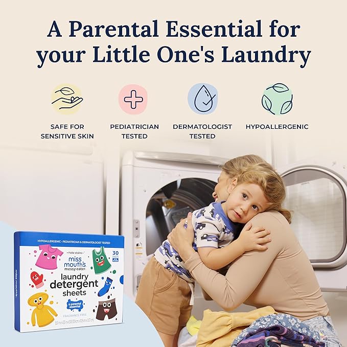 Miss Mouth's Messy Eater Stain Treater Spray - 16oz Stain Remover and Laundry Detergent Sheets - Newborn & Baby Essential