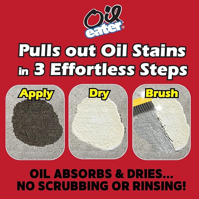 Oil Eater Overnight Concrete Stain Remover – Driveway, Garage & Paver Oil Stain Cleaner