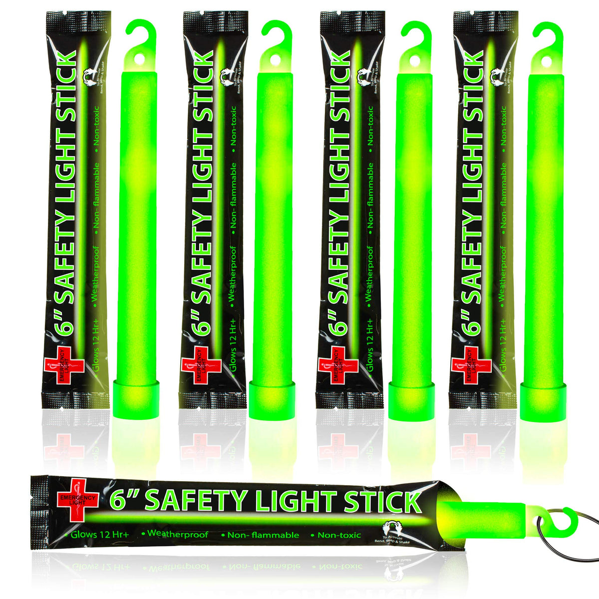 25 Ultra Bright Green Glow Sticks - Individual Packed - Image 1