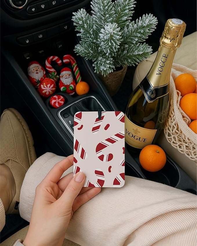 Christmas Car Air Freshener 4 Pcs, Dog Lover Gifts, Vintage Xmas Stocking Candy Cane Hanging Air Freshener for Cars Closet Drawer Books, Christmas Car Accessories Mirror Decor for Women Men