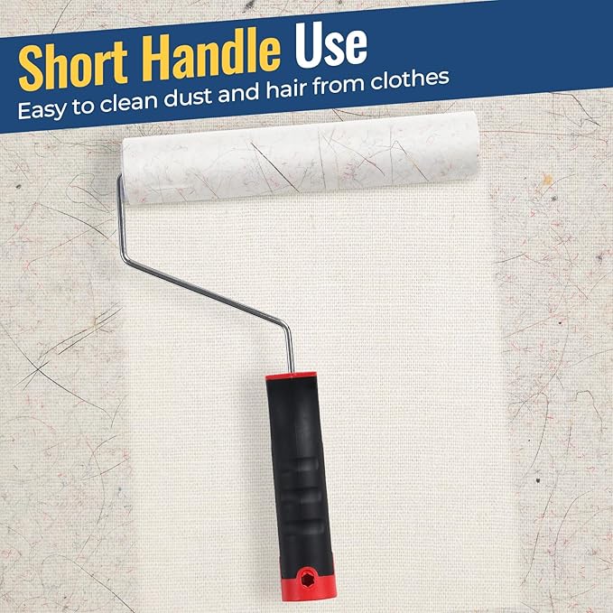 Lint Rollers for Pet Hair Extra Sticky, 9.45" Wide Large Lint Roller, 240 Adhesive Sheets Rollers, 65" Long Handle Sticky Mop for Carpets, Floor, Couch, Bed Sheets, Home Cleaning, Loving Pet Owners