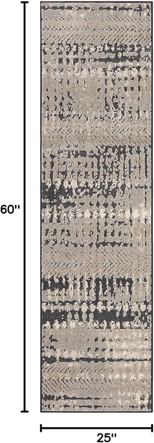 Mohawk Home Dutton Modern Abstract Stripe Gray 2' 1" x 5' Area Rug Perfect for Kitchen, Living Room, Dining Room