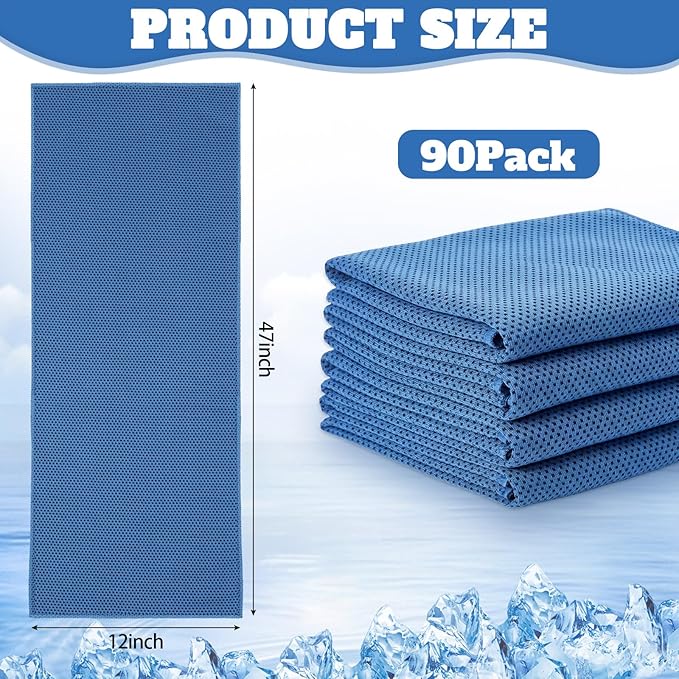 Honoson Cooling Towel Bulk - Neck & Face Cool Chilly Towels Microfiber Breathable Sport Sweat Rag for Gym, Yoga, Travel, Camping, Running, Outdoor