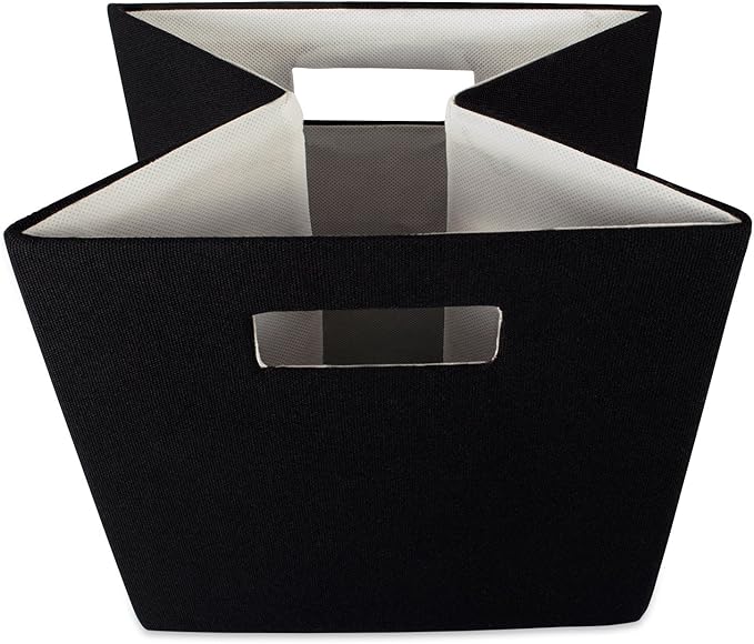 DII Collapsible Polyester Storage Cube, Solid, Lightweight and Durable, Small Square, 11x11x11", Black
