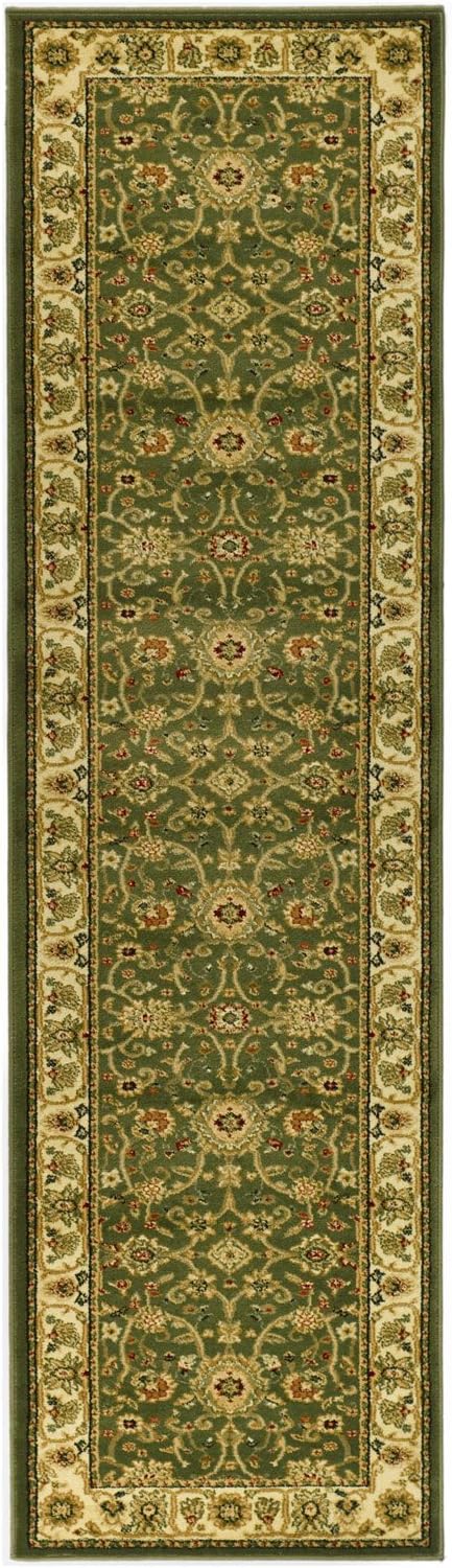 SAFAVIEH Lyndhurst Collection Area Rug - 8' Square, Sage & Ivory, Traditional Oriental Design, Non-Shedding & Easy Care, Ideal for High Traffic Areas in Living Room, Bedroom (LNH212C)