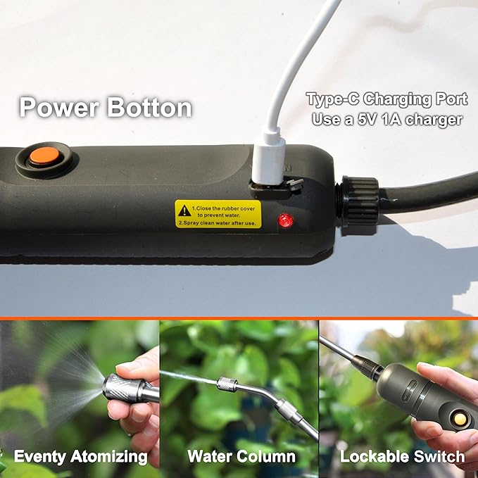 ESX-8 Electric Sprayer, Garden Sprayer 2 Gallon,Weed Sprayer in Lawn & Garden,Rechargeable Battery Powered Sprayer with Telescopic Wand,Plant Mister,Indoor Watering Can for Plants (Translucent)