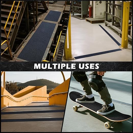 S&X Anti Slip Tape 3" x 60' Ultimate Non Skid Tape for Outdoor Stairs, Decks, Ramps - Waterproof & Durable