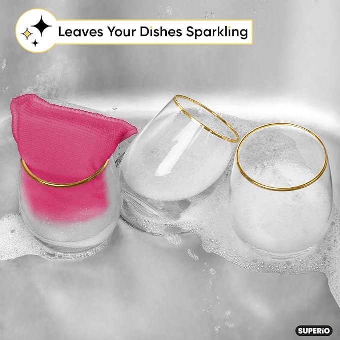 Microfiber Sponges for Dishes Kitchen Sponges Non-Scratch Sponge Dish Scrubber Heavy Duty Household Cleaning Sponges Multi-Purpose Cleaning Supplies Dish Sponge Kitchen Sponges Pack of 3