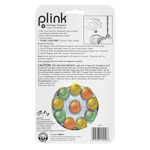 Plink 9013 Garbage Disposal Cleaner and Deodorizer, Variety Pack, 20-Count & -9024 Summit Brands Washer and Dishwasher Freshener Cleaner, 4 Tabs, Yellow, 1 Count (Pack of 4)