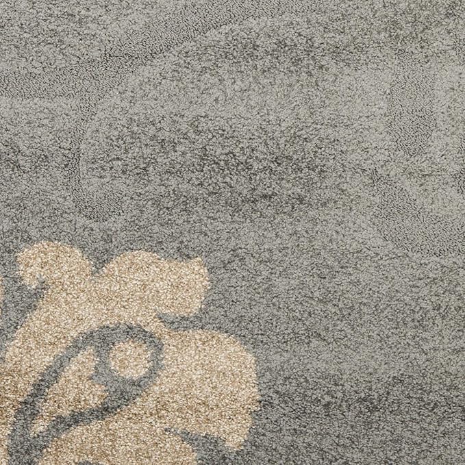 SAFAVIEH Florida Shag Collection Runner Rug - 2'3" x 7', Grey & Beige, Floral Design, Non-Shedding & Easy Care, 1.2-inch Thick Ideal for High Traffic Areas in Living Room, Bedroom (SG458-8013)