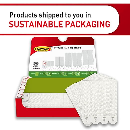 Command 20 lb XL 10 Pairs Heavyweight Picture Hanging Strips (20 Strips), Damage-Free Hangers for Picture Frames, No Tools Required, Ideal for Home Room Wall Decor, White Adhesive