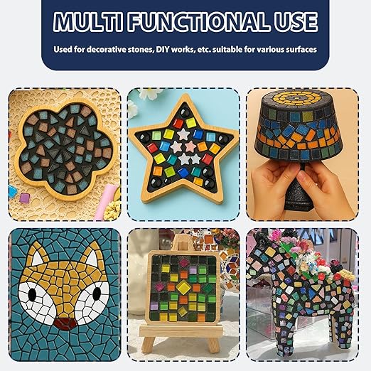 400g Black Crystal Mosaic Grout, Handmade Grouting Filling Gaps Mosaic Tile Grout, Perfect Choice for DIY Craft Projects Mosaics