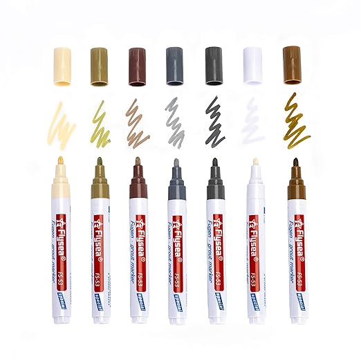 7 Pieces Grout Pen Home Tile Grout Wall Pen Restorer Pen Repair Marker For Restoring Tile Wall Floor Bathrooms and Kitchen(Multicolor,7 Pieces)