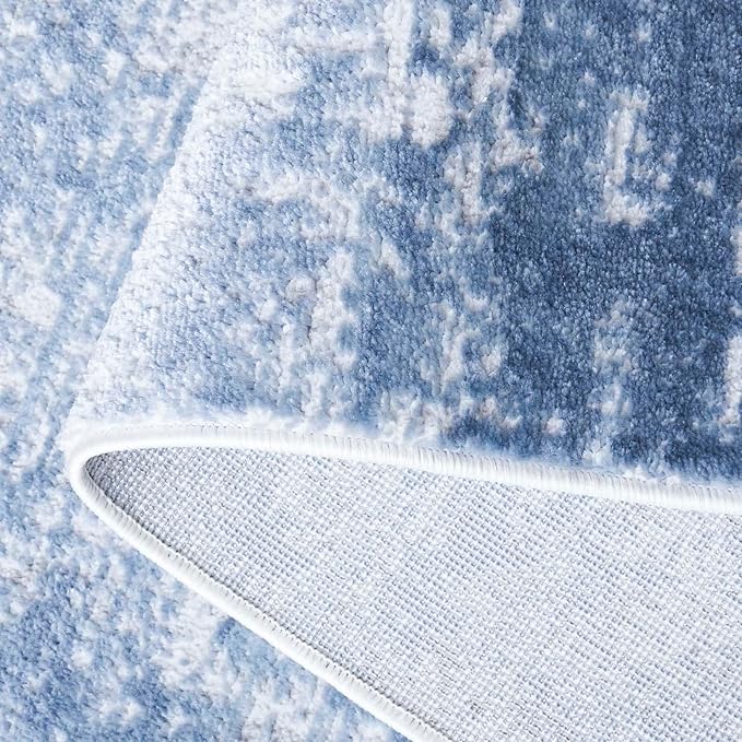 SAFAVIEH Amelia Collection Runner Rug - 2'2" x 14', Ivory & Steel Blue, Non-Shedding & Easy to Clean, Ideal for Bedroom, Hallway, Foyer, Kitchen, Entryway (ALA700D)