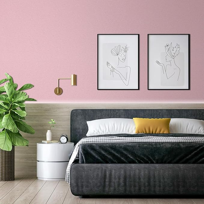 Peel and Stick Wallpaper Pink Silk Wall Paper - 15.7 x 200 Inch Self Adhesive Wallpaper Peel and Stick, Easy to Paste Wall Contact Paper for Stand Liner, Table and Door Makeover Decor