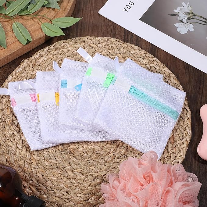 5PCS Laundry Pod Anti-Sticking Bag, Mini Mesh Washing Net, Laundry Pods Dissolution Protection Bag, Washing Pods Storage, 5 Colors