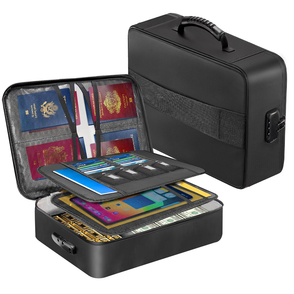 Fireproof Document Organizer Box with Lock for Important - Image 1