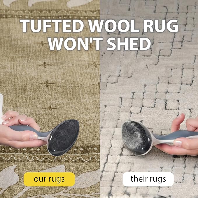NICETOWN 5x8 Area Rug, Natural Throw Rug for Living Room, 5'x 8' Washable Thin Carpet for Bedroom, Non-Slip Stain Resistant Foldable Large Carpet Pet & Kids Friendly for Dining Room