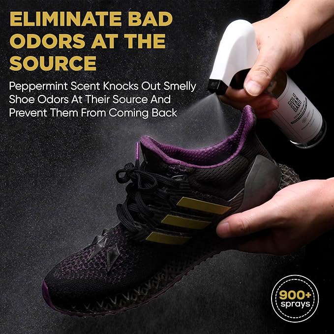 Gold Standard Shoe Deodorizer Spray, 6 oz – Shoe Spray and Smell Remover, Long-Lasting Shoe Odor Eliminator, Natural Shoe Freshener Spray with Peppermint