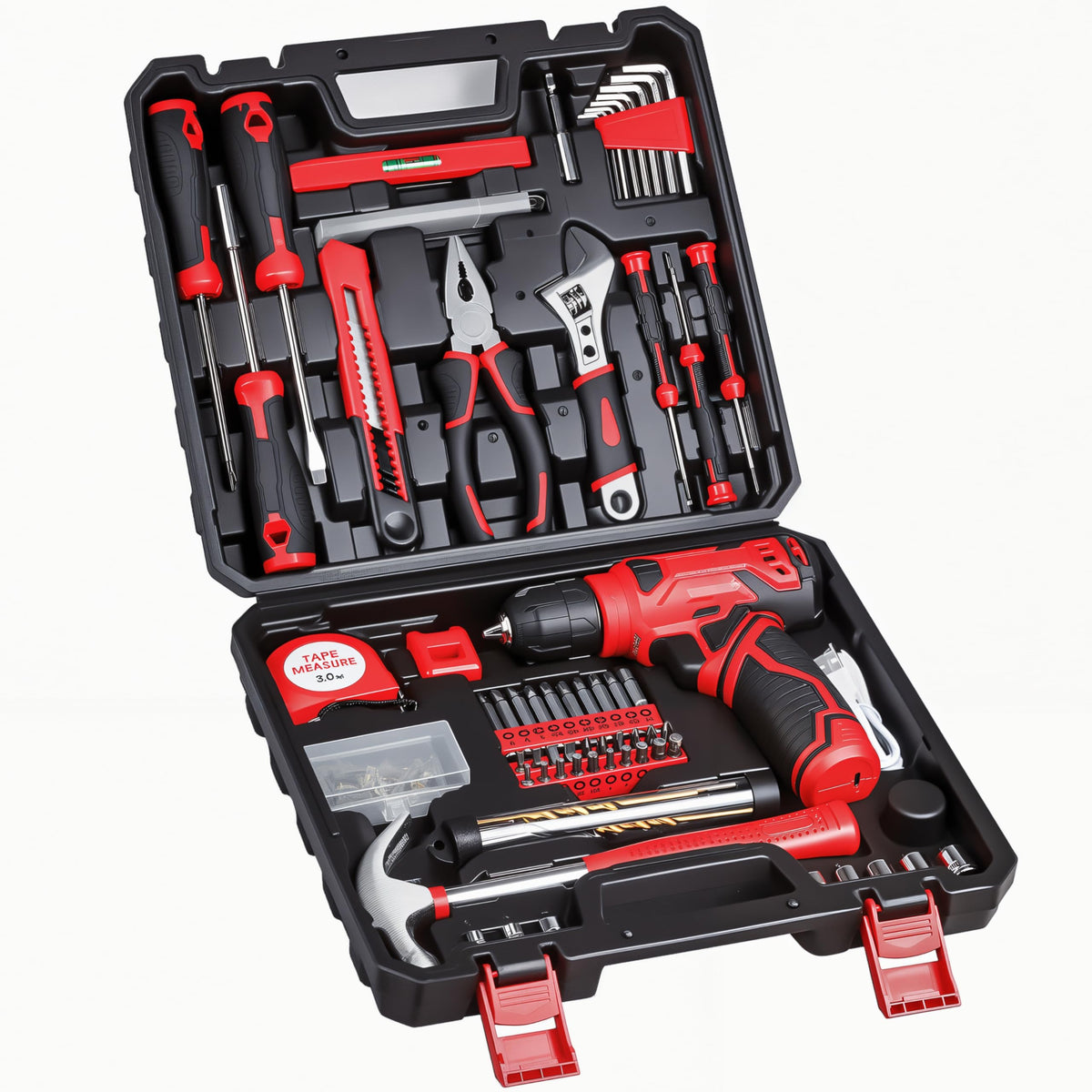 8V Cordless Drill Set, 132-Piece Home Tool Set for DIY & | Hand Tools - Image 1