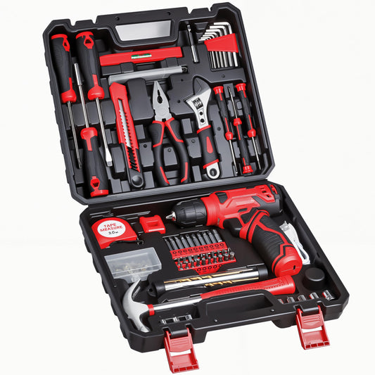 8V Cordless Drill Set, 132-Piece Home Tool Set for DIY & | Hand Tools - Image 1