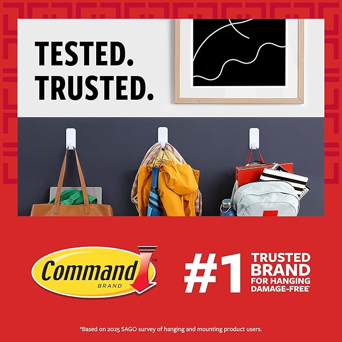 Command Medium Clear Wire Toggle Hooks,10 Wall Hook and 12 Strips, Damage-Free Hanging with Adhesive, Great for Hanging, Organization and Storage, Holds up to 2 lb