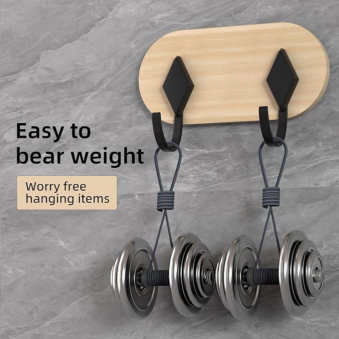 Kayqi 17 lbs (Max) Self-Adhesive Aluminum Alloy Hooks for Bath, Kitchen, Bar, Office, Simple and Versatile, (Pack of 3)