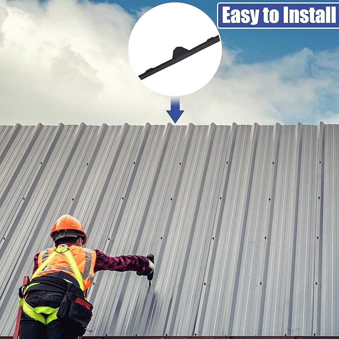 35 Pcs 9 in Metal Roofing Foam Closure Strips Panels 3 ft Long Inside Outside Classic Rib Profile Roof Closure Strips for Insulation Weather Barrier and Noise Moisture (Interior)