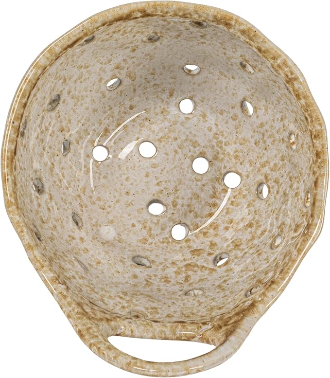Creative Co-Op Stoneware Colanders with Handles, Set of 2