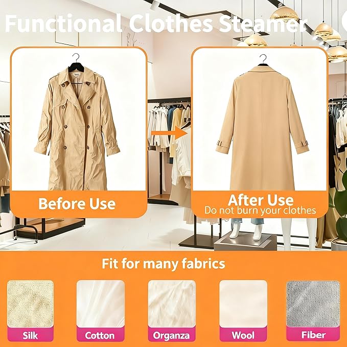 Travel Steamer Iron for clothes portable Mini,1100W Handheld garment steamers with 15s Fast Heat-up, 180° Foldable Handle & 4 Modes LCD Display,125ml Water Tank for Home,Business Trip,Travel
