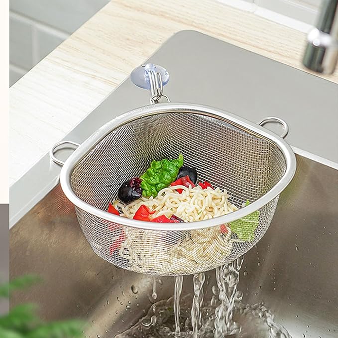 2PCS Sink Strainer, Triangle Strainer Basket Corner Sink Drainer Sink Food Catcher Kitchen Sink Strainer Basket for Kitchen Waste