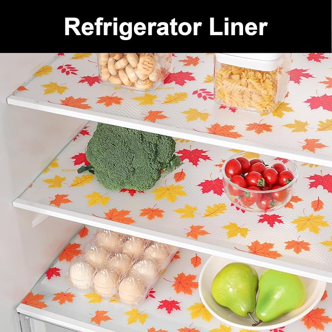 Cooyes Shelf Paper for Kitchen Cabinets Non Adhesive, Waterproof & Oil-Proof Kitchen Drawer Liner for Refrigerator Drawer Fridge Cupboard (11.8 Inch W x 236 Inch L, Pumpkin Orange)