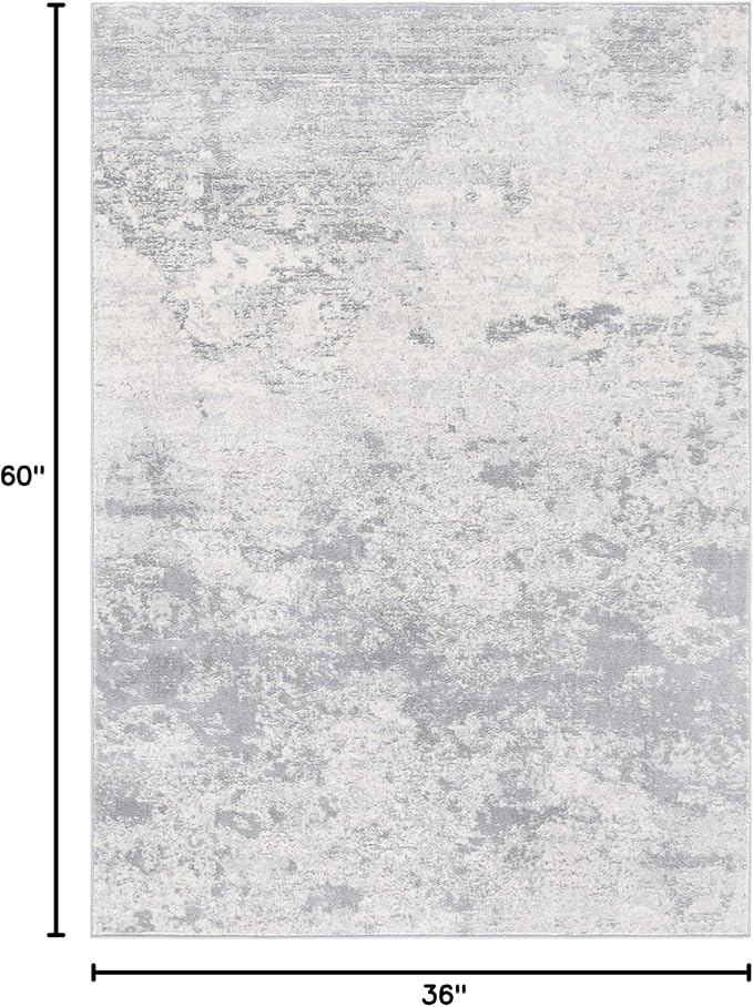 SAFAVIEH Brentwood Collection 3' x 5' Grey/Ivory BNT822H Modern Abstract Non-Shedding Living Room Bedroom Accent Rug