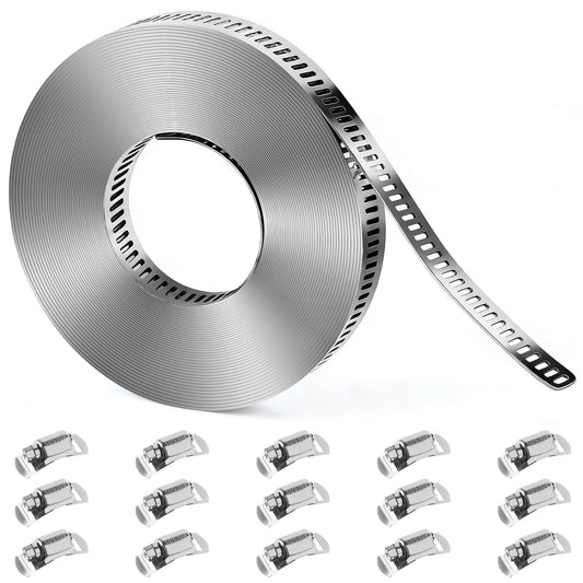 304 Stainless Steel Hose Clamps DIY Kit 26FT | Hand Tools - Image 1