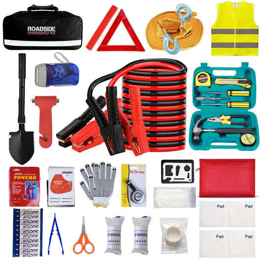 Car Emergency Roadside Tool Kit with Jumper Cable | Phone & Computer - Image 1