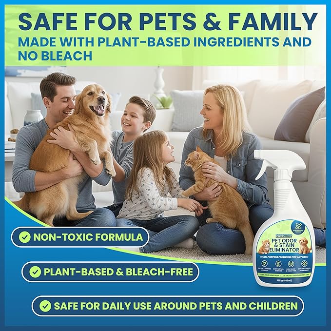 Stain & Odor Eliminator for Strong Odor, Enzyme Pet Odor Eliminator for Home, Carpet Stain Remover for Cat & Dog Urine, Kit