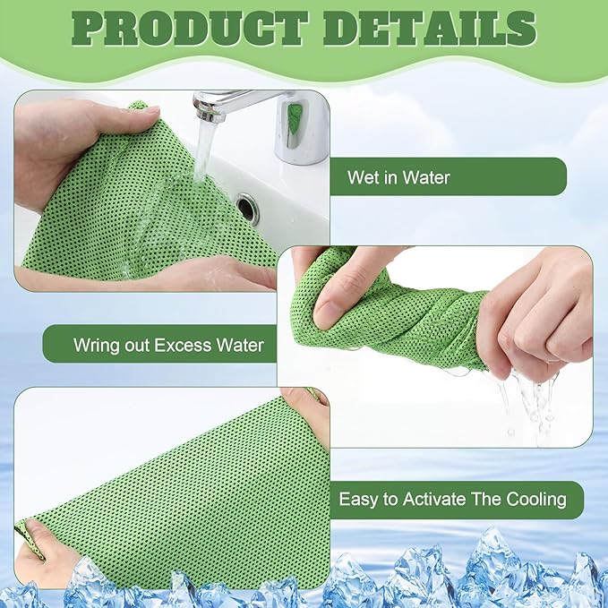 Honoson Cooling Towel Bulk - Neck & Face Cool Chilly Towels Microfiber Breathable Sport Sweat Rag for Gym, Yoga, Travel, Camping, Running, Outdoor