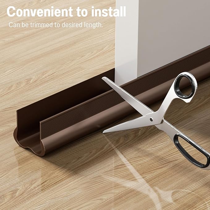 2Pack Garage Door Seal Strip, Bottom Door Weather Stripping for Door Frame, Self-Adhesive Soundproofing Draft Stopper, White, 36 Inch