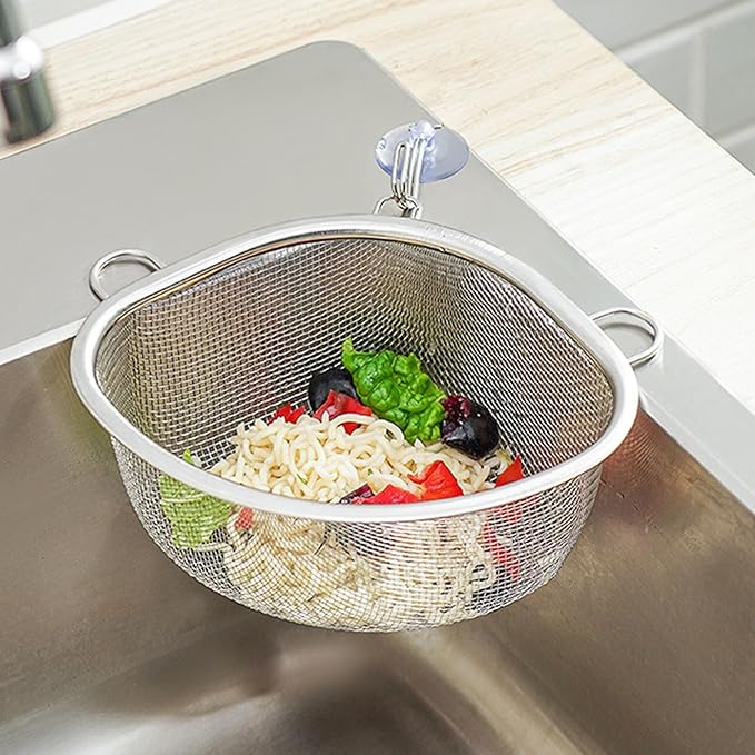 2PCS Sink Strainer, Triangle Strainer Basket Corner Sink Drainer Sink Food Catcher Kitchen Sink Strainer Basket for Kitchen Waste