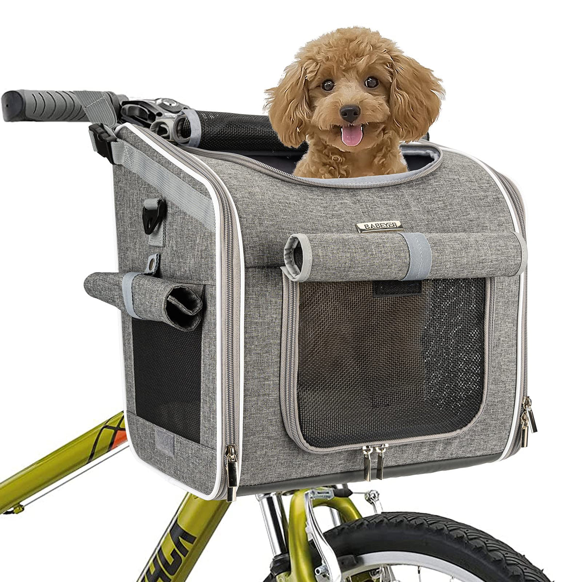 Dog Bike Basket, Expandable Soft-Sided Pet Carrier | Pet Essentials - Image 1