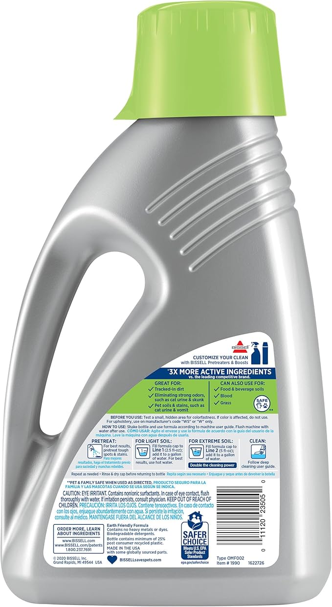 Bissell 1990 Pro Pet Urine Eliminator Upright Deep Cleaner Formula