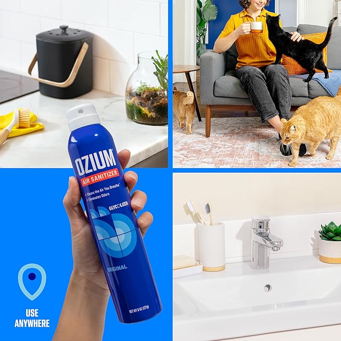 Ozium 3.5 Oz. Air Sanitizer & Odor Eliminator for Homes, Cars, Offices and More, Original Scent, 4 Pack