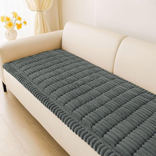 hyha Couch Covers for Dogs Washable, Non Slip Plush Dog Sofa Protectors, Fuzzy Pet Couch Covers for 3 Cushion Sofa Pet Friendly (Dark Grey, 27.6" x 59")