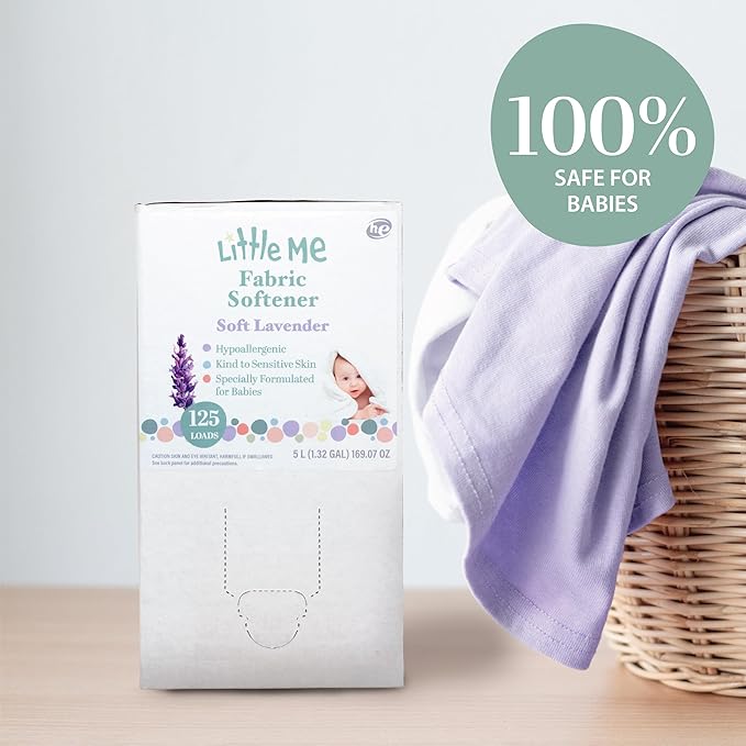 Little Me Soft Lavender Fabric Softner 5 Liter Bag-in-a-Box with Dispenser Faucet - Hypoallergenic, Paraben-Free and Biodegradable - Safe for Baby’s Sensitive Skin, and Eco-Friendly