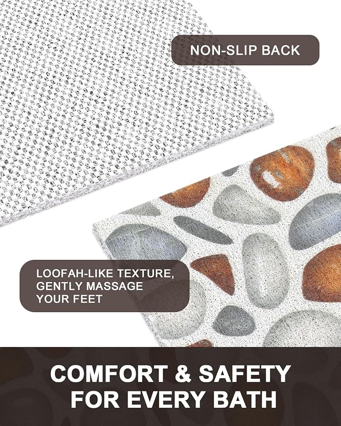 Shower Mat Non Slip: Anti Slip Shower Mats for Inside Shower, Soft PVC Loofah Shower Floor Mat, Extra Large Bath Mat for Shower, Tub, Bathroom, Floor, Kitchen, Home, Pool, Hotel, Quick Drying