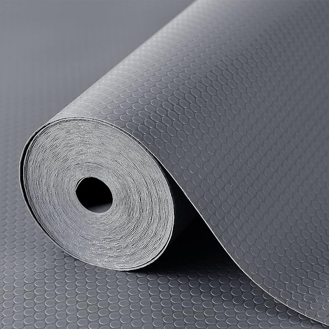 Shelf Liners for Kitchen Cabinets, Waterproof and Oil-Proof Kitchen Cupboard Liner, Refrigerator Liners and Plastic Drawer Mats Non Adhesive Shelves, Fridge - Gray 11.8 x 118 Inches