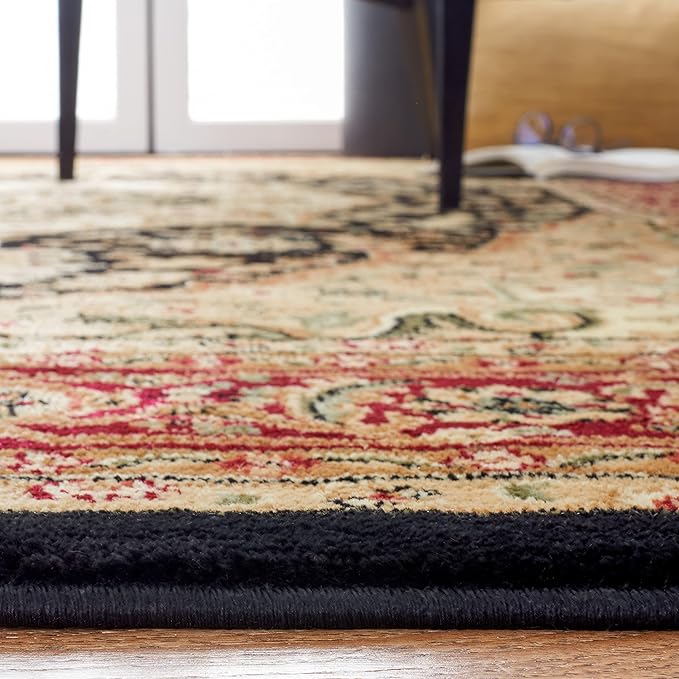 SAFAVIEH Lyndhurst Collection Area Rug - 6' x 9', Black & Red, Traditional Oriental Design, Non-Shedding & Easy Care, Ideal for High Traffic Areas in Living Room, Bedroom (LNH330Y)