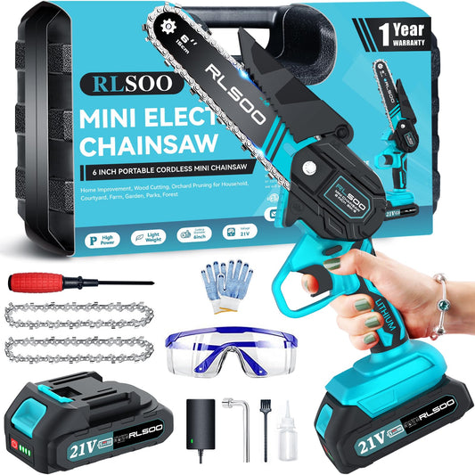 Mini Chainsaw 6 Inch Cordless, Battery Powered Electric - Image 1
